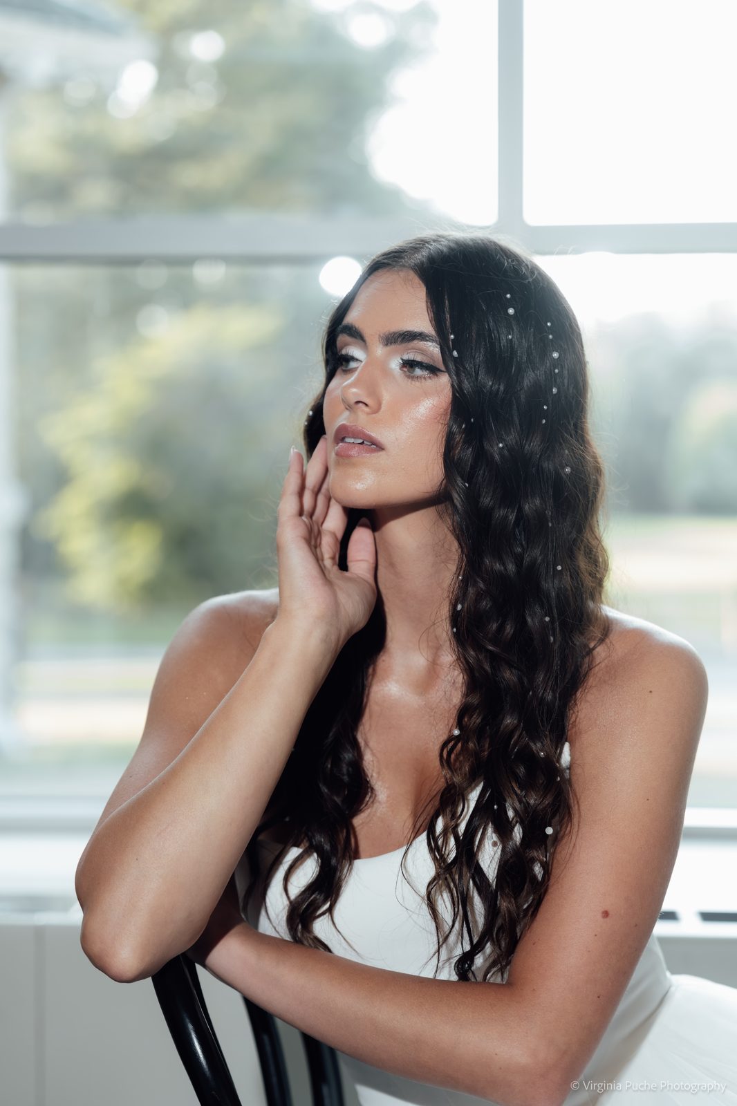 Memphis bride portrait in soft window light